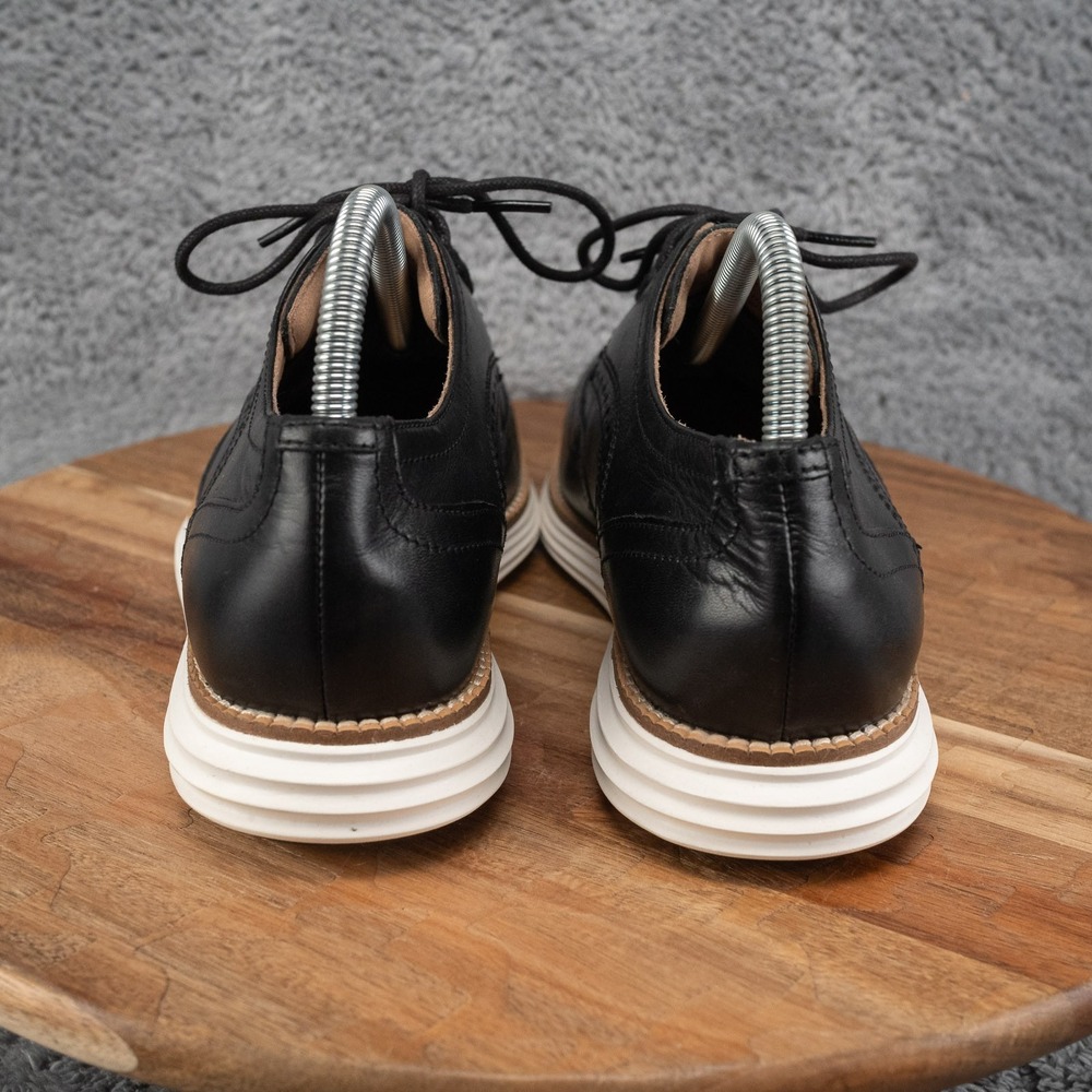 Cole Haan Men's OriginalGrand Wingtip Oxford Shoes Size 7.5 Black Leather - Picture 4 of 9